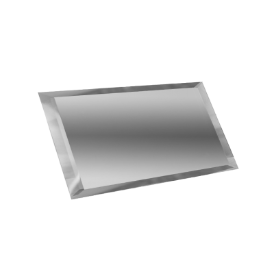 Зеркальная плитка с фацетом прямоугольная серебро 120х480мм
