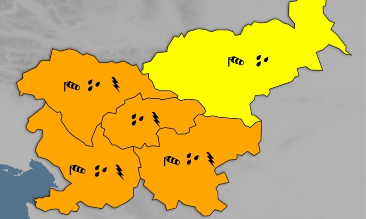 Agencija za okolje izdala oranžno opozorilo za večji del Slovenije