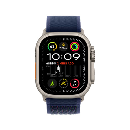Apple Watch Ultra 2 49mm, натуральный, Trail Loop M/L синий ремешок