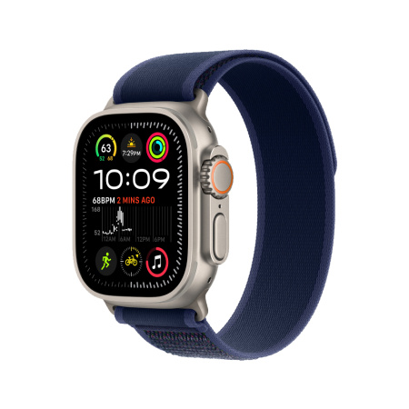 Apple Watch Ultra 2 49mm, натуральный, Trail Loop M/L синий ремешок
