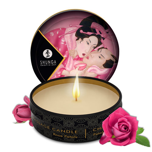 Shunga массажная свеча с ароматом Розы, 30 мл.