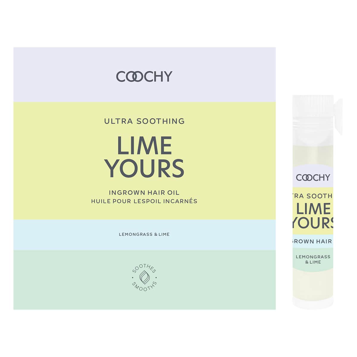 Coochy ультра успокаивающее масло с лемонграссом и лаймом от вросших волосков, 2 мл.