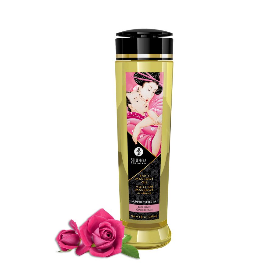 Shunga масло массажное для тела с ароматом Розы,  240 мл.