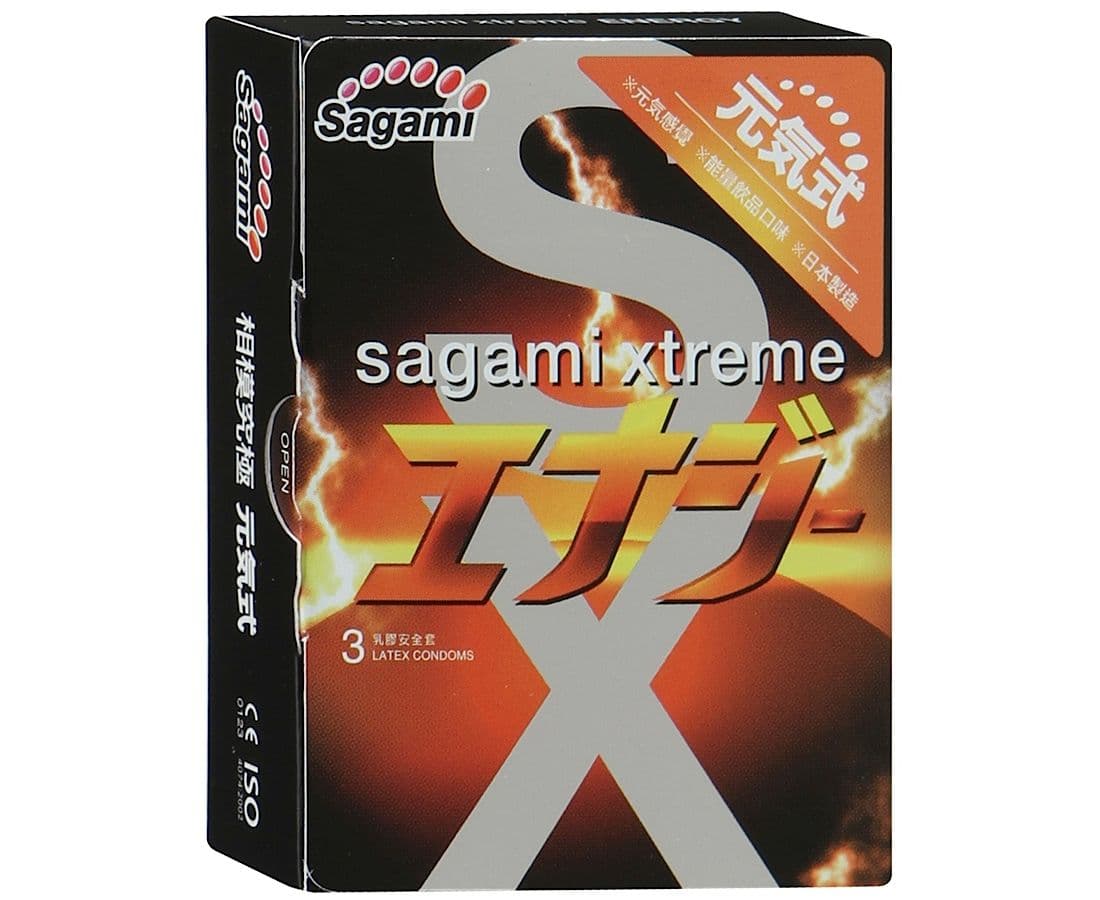 Sagami Xtreme презервативы с ароматом энергетика ENERGY - 3 шт.