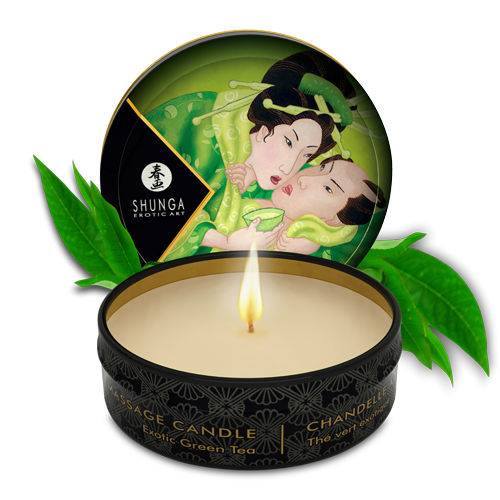 Shunga массажная свеча с ароматом Зеленый чая, 30 мл.*