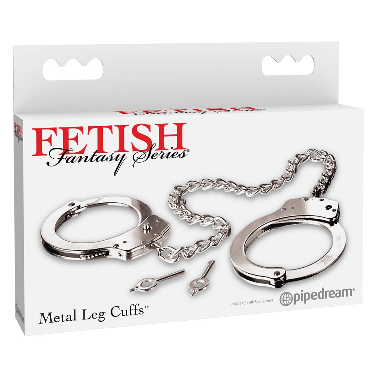 Pipedream фиксация для ног с длинной цепочкой Metal Leg Cuffs, Серый