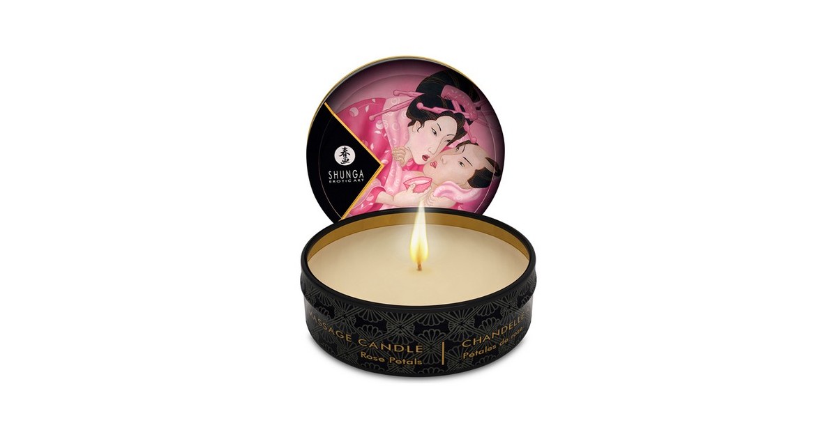 candele per massaggi-Candela Shunga 30 ml aphrodisia, aroma delicato petali di rosa-LaChatte.it