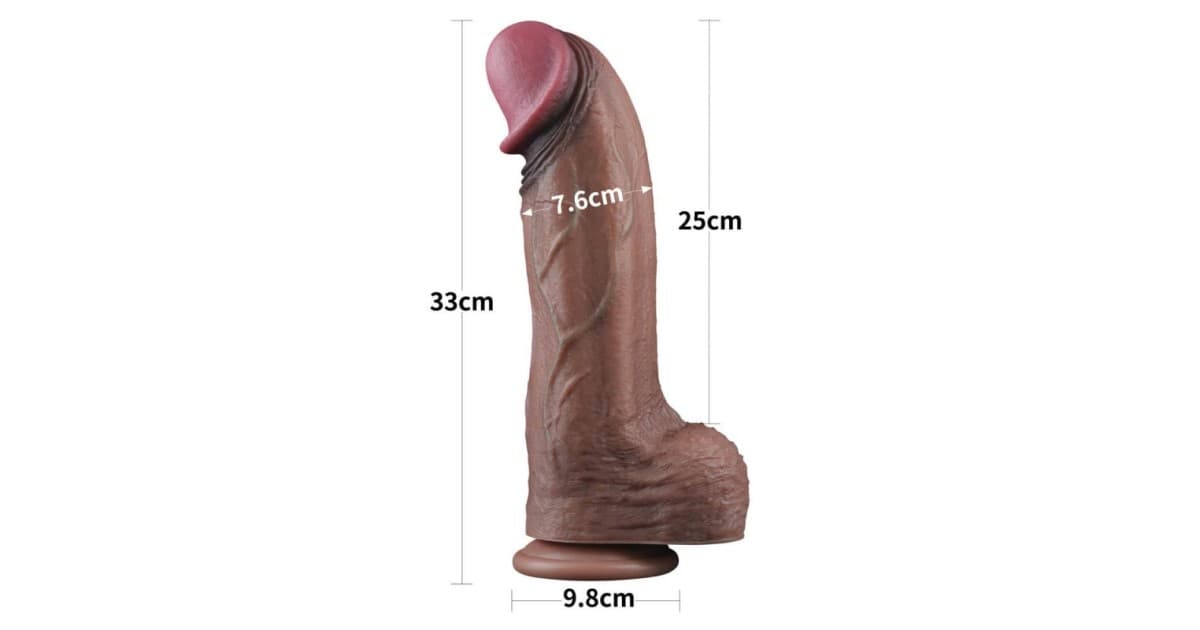 falli grandi - fisting-Dildo Dual Layered Silicone XXL 33 cm-LaChatte.it