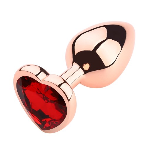 anal bijoux-Heart Shape Anal Plug Rose Gold S Red-LaChatte.it