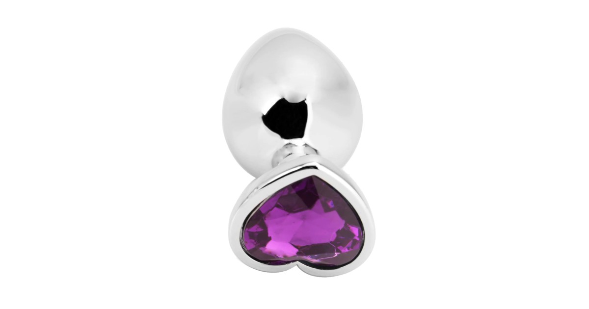 anal bijoux-Heart Shape Anal Plug L Dark Violet-LaChatte.it