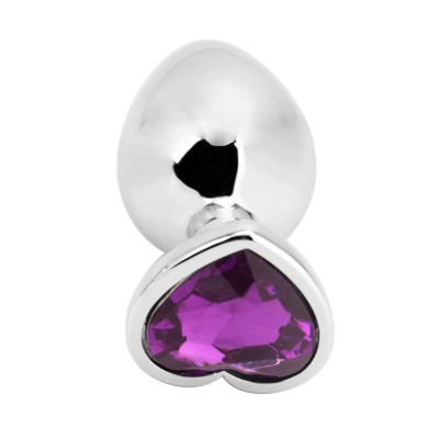 Heart Shape Anal Plug L Dark Violet