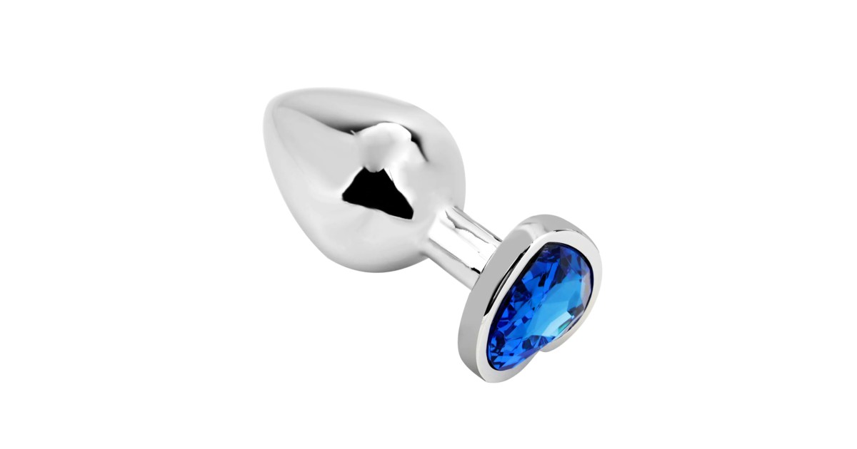 anal bijoux-Heart Shape Anal Plug Medium - Dark Blue-LaChatte.it