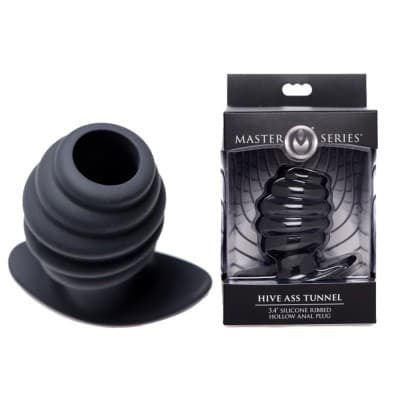 Ass Tunnel Ribbed Hollow Anal Plug Medium