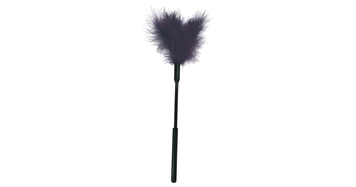 piumini solleticatori-Solleticatore con piume viola 33 cm-LaChatte.it