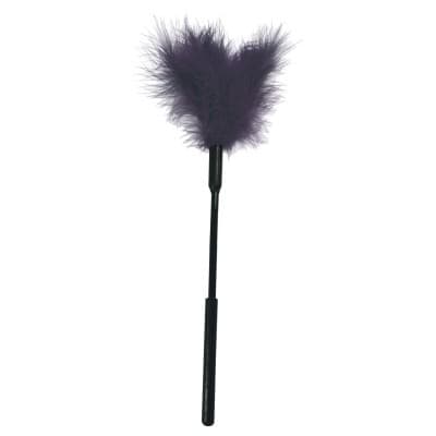 Solleticatore con piume viola 33 cm