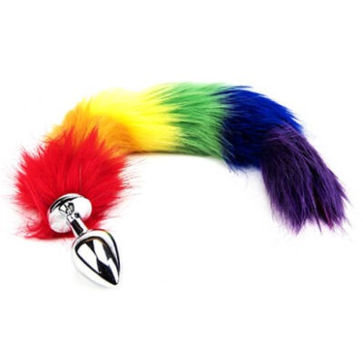 Furry Fantasy Rainbow Tail Butt Plug S