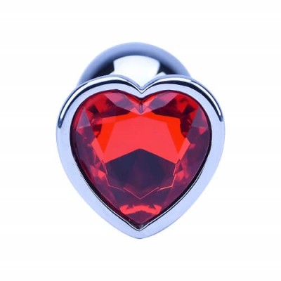 Precious Metals Heart Shaped Butt Plug Red S