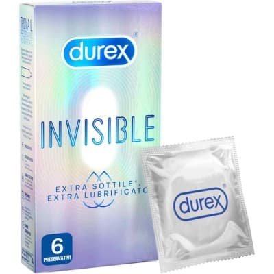 Profilattici Durex Invisible Extra Lube 6 Pz