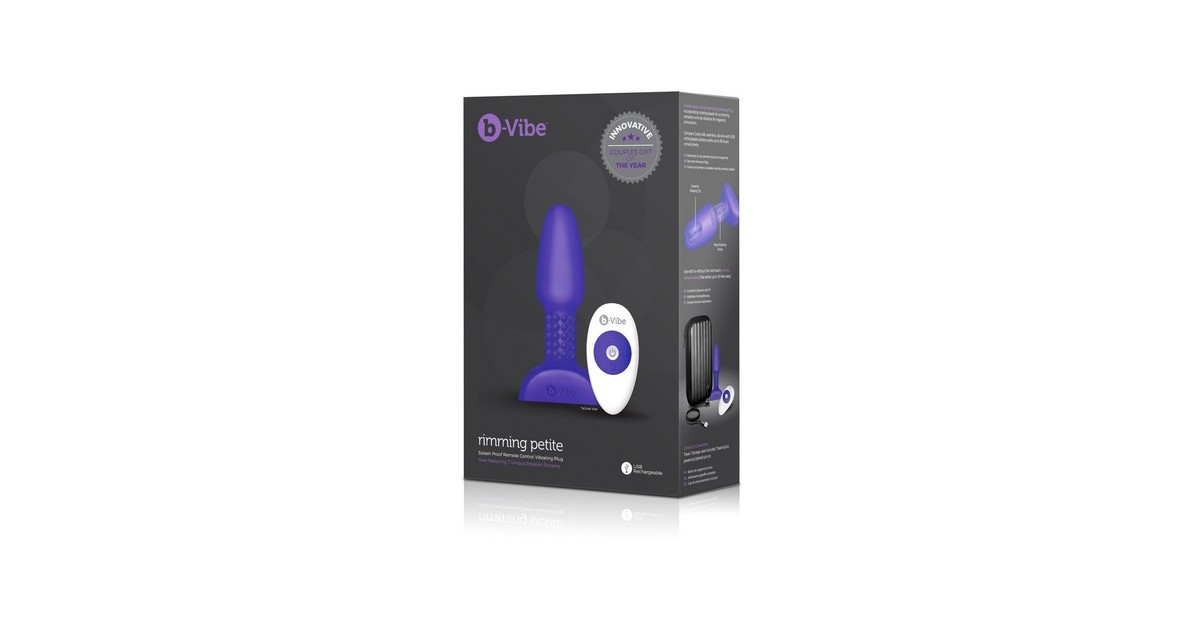  vibranti-Plug anale vibrante - rotante ricaricabile in silicone b-Vibe Rimming Petite con telecomando-LaChatte.it