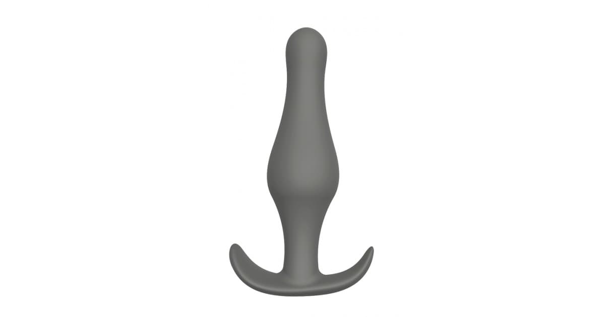  non vibranti-Plug anale grigio in silicone con impugnatura a T 15 cm diametro max 4,3 cm-LaChatte.it