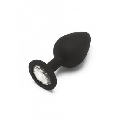 Plug anale in silicone con brillantino 8 x 3,5 cm