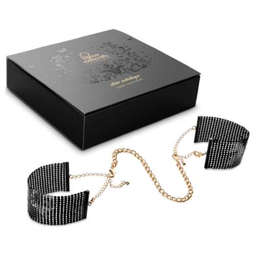 bijoux - collari manette accessori per il corpo eleganti-Manette Désir Métallique convertibili in bracciali color nero-LaChatte.it