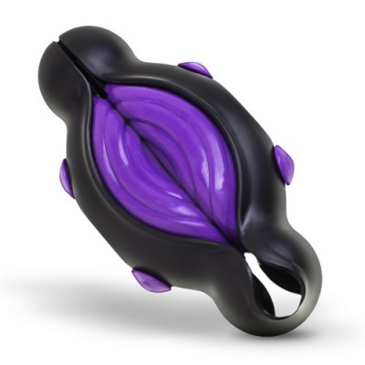 H2O masturbatore, simulatore sesso orale, colore nero - viola con superficie ondulata