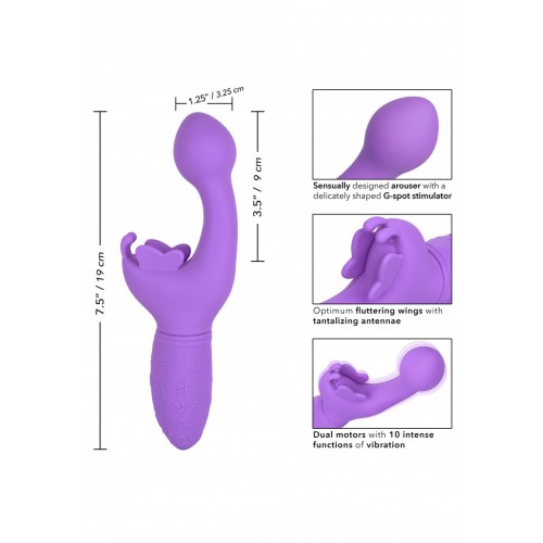 vibratori rabbit-Stimolatore Punto G e Clitoride Butterfly Kiss Ricaricabile Viola-LaChatte.it
