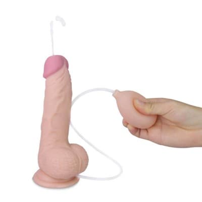 Fallo Eiaculante Realistico con Testicoli e Ventosa Squirting Fun 17,8 cm