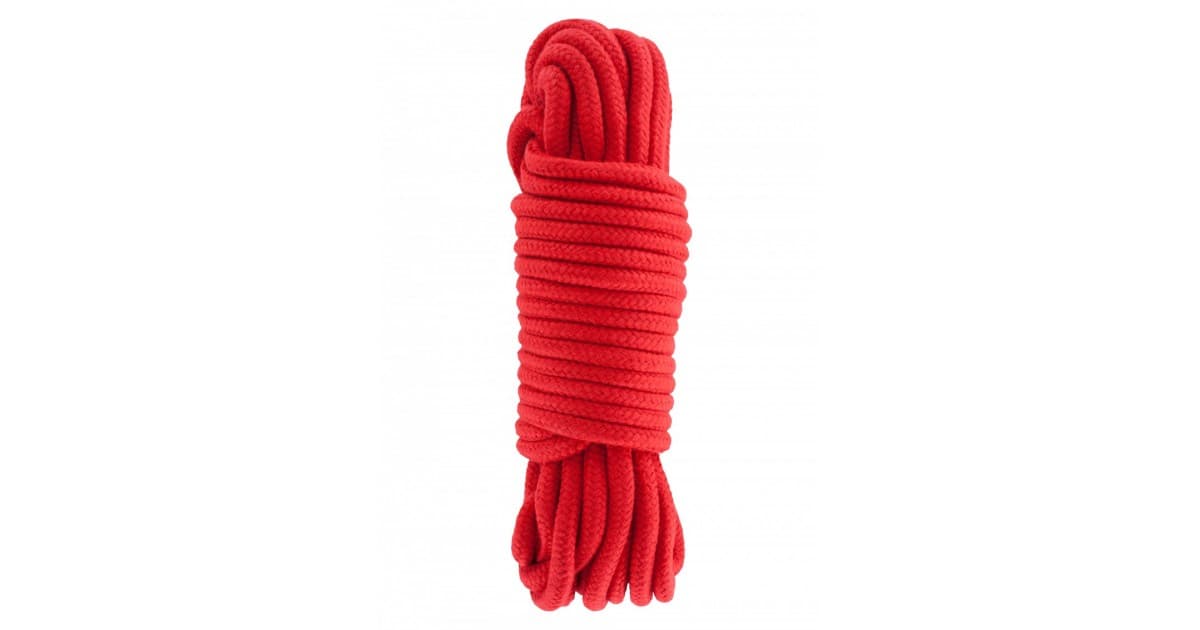 corde e nastri bondage-Corda bondage in morbido cotone 10 metri rossa-LaChatte.it