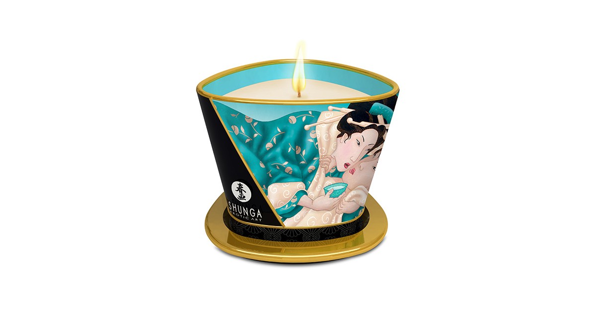 candele per massaggi-Candela Massaggio Shunga Sensual Aroma Island Blossom 170 ml-LaChatte.it