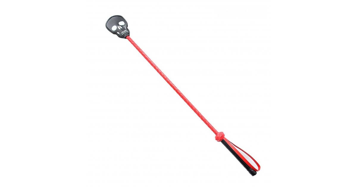 fruste e paddle-Sculacciatore Rosso con Punta a Forma di Teschio 62 cm-LaChatte.it