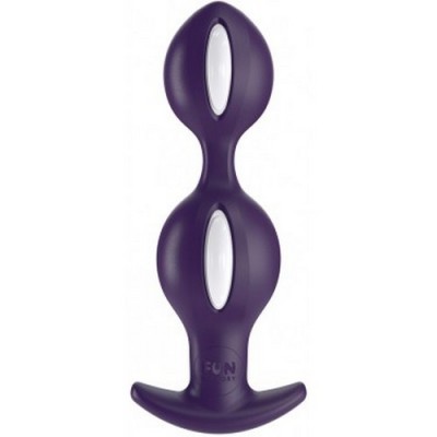 plug anale in silicone fun factory B-BALLS bianco e viola 12,6 X 3,7 cm