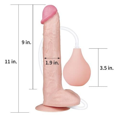 falli eiaculanti-Fallo Eiaculante Realistico con Testicoli e Ventosa Squirt Extreme 28 cm-LaChatte.it