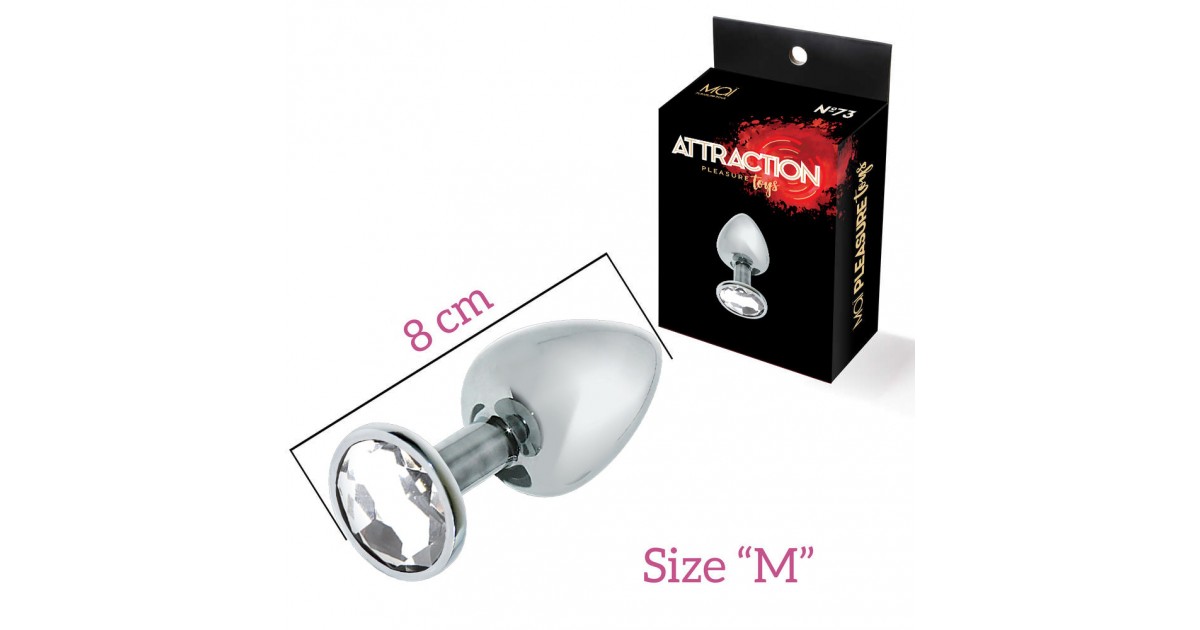 anal bijoux-Plug Metallico con Brillantino Sintetico Diametro 3 cm-LaChatte.it