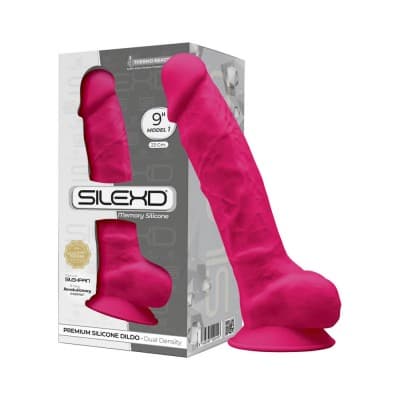 Fallo Realistico Con Testicoli SilexD 9 Dual Density Fucsia