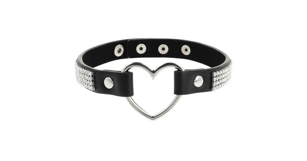 bijoux - collari manette accessori per il corpo eleganti-Handcrafted Choker Vegan Leather - Heart-LaChatte.it