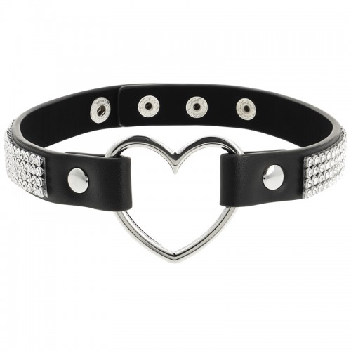 bijoux - collari manette accessori per il corpo eleganti-Handcrafted Choker Vegan Leather - Heart-LaChatte.it