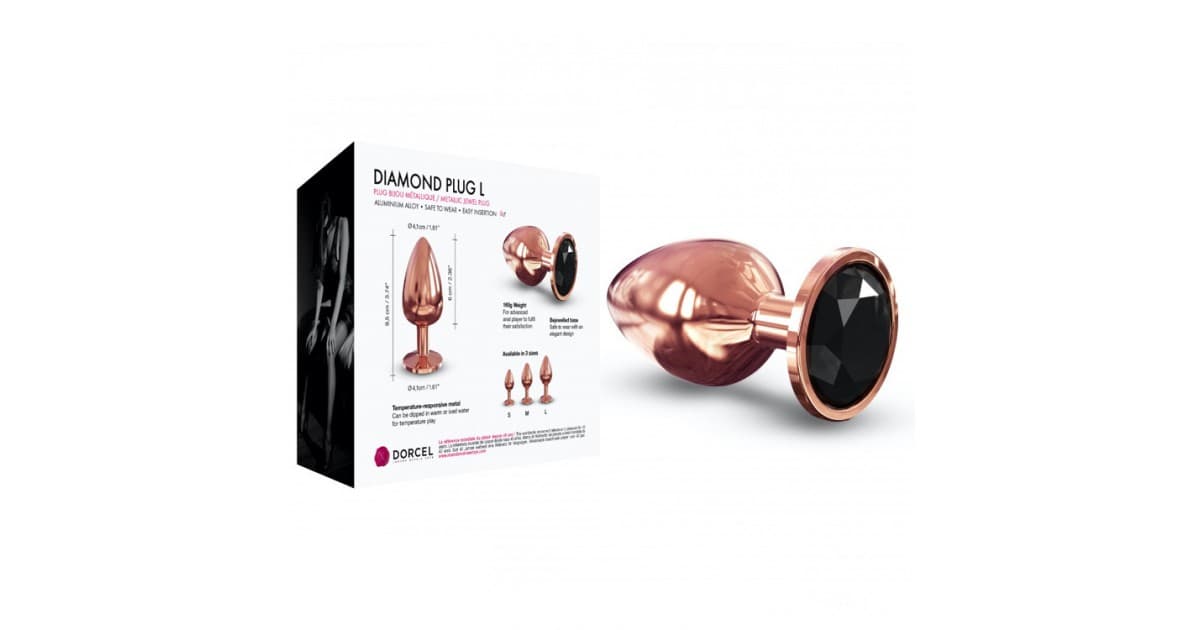 anal bijoux-Plug Anale in Metallo Rosa e Brillantino Nero L-LaChatte.it