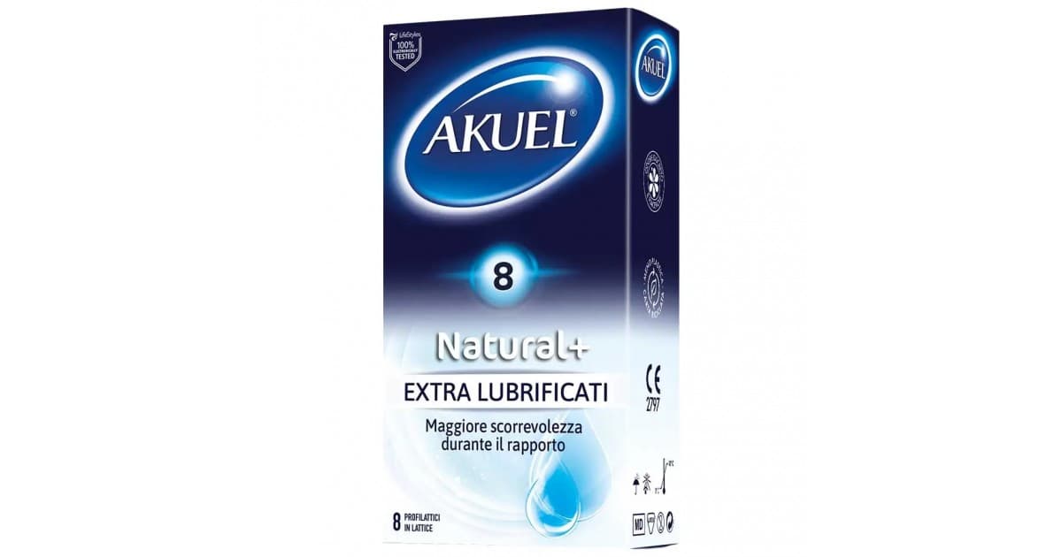  classici-Akuel Natural+ 8 pezzi Extra Lubrificati-LaChatte.it