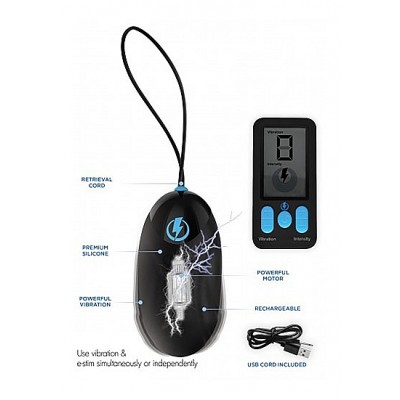 5X Vibrating & E-Stim Silicone Egg + Remote