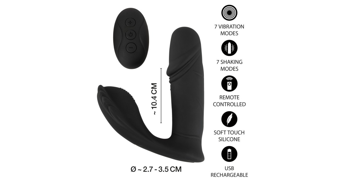 sex toys con telecomando wireless-Remote Controlled Panty Vibrator Shaking Shaft-LaChatte.it