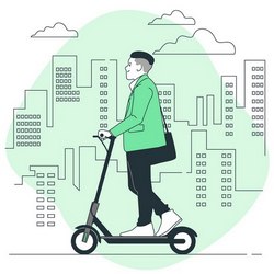 commuting by scooter concept illustration 114360 15158