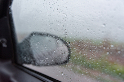 rainy day car window