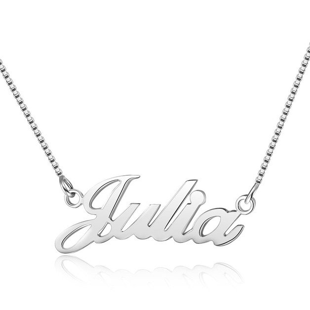 Personalized Necklace Name Chain Simply Silver Color