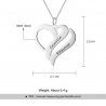 Necklace Woman Personalized Double Heart 2 Names Silver Color Dimensions