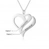 Necklace Woman Personalized Double Heart 2 Names Silver Color 3