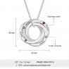 Necklace Woman Personalized 4 First Names Simply Circles Silver Color Dimensions
