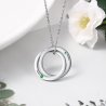 Necklace Woman Personalized 2 Names Simply Circles Silver Color 2