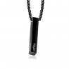 Personalized Men's Necklace 4 Sided Bar Name Text Color Black